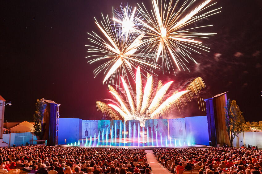 The Lake Festival in Mörbisch where there are fireworks above the stage.