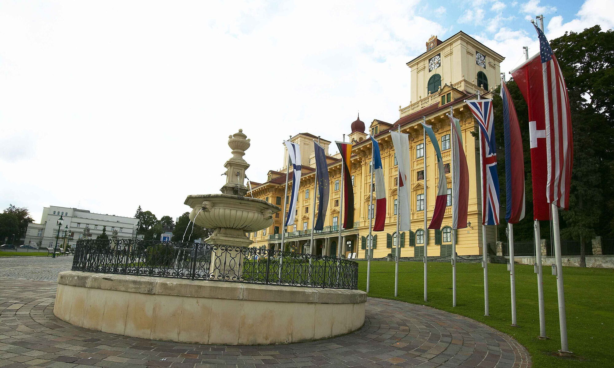 View of Esterhazy Castle in Eisenstadt, one of the most beautiful barock castles in Austria